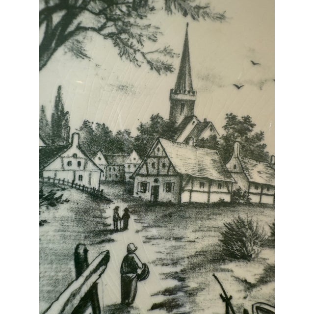 Villeroy & Boch Antique Villeroy & Boch Wallerfangen 1605 Collector Plate Harbor Village Scene For Sale - Image 4 of 4