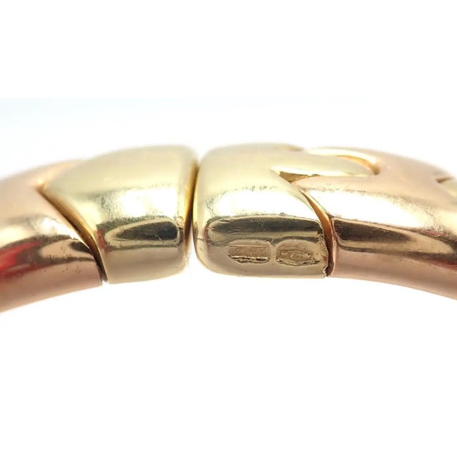 Bulgari Vintage Alveare Yellow & Rose Gold Bangle Cuff Bracelet For Sale - Image 9 of 11