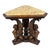 Antique French Renaissance Figural Walnut Winged Sphinx Resin Top Side Table For Sale