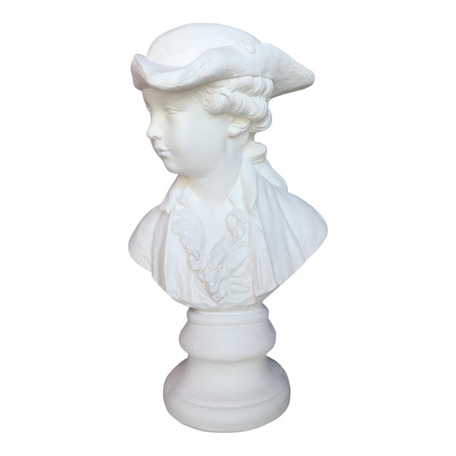 Mid Century Plaster Bust of French Soldier For Sale