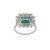 Contemporary Empire Style 4.1ct Big Emerald Diamond 14k White Gold Ring Size 4 For Sale - Image 10 of 18