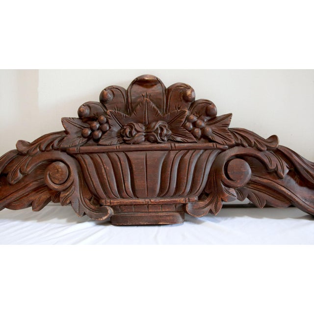 Victorian 19th Century Mahogany Hand Carved Wood Cornice For Sale - Image 3 of 9