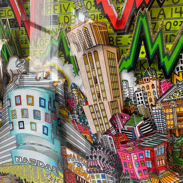 Drawing/Sketching Materials Vintage Original Deluxe Limited Edition Wall Street "Bears-a-Hangin', Bulls-a-Chargin" 3d Artwork by Charles Fazzino For Sale - Image 7 of 12