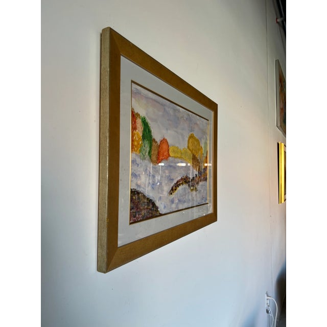 For your consideration we are presenting for sale this fantastic vintage expressionist - style abstract landscape...