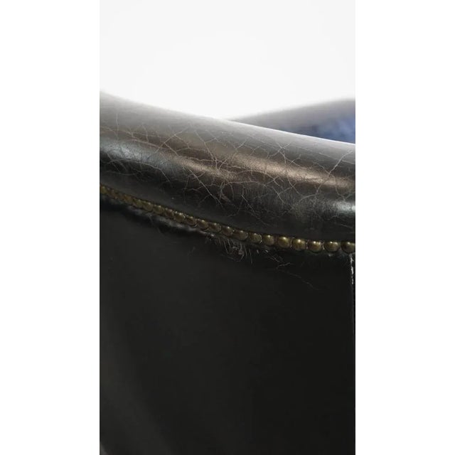 Black Grained Cowhide Armchair For Sale - Image 15 of 16