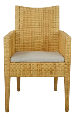 Vintage Wooden and Rattan Armchair
