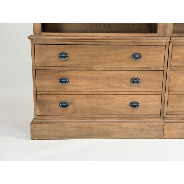 Ethan Allen Ethan Allen Villa Double File Bookcase in Natural Wood Finish For Sale - Image 4 of 10