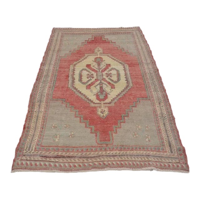 1950s Multicolour Oushak Anatolian Rug For Sale
