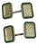 Emerald Cut Shape Green Enamel Cufflinks in 18 Karat Yellow Gold 13 Gm, Men's For Sale