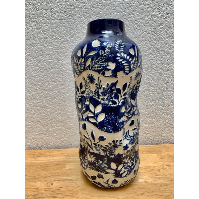 Large Free Form Pottery Textured Vase For Sale - Image 9 of 13