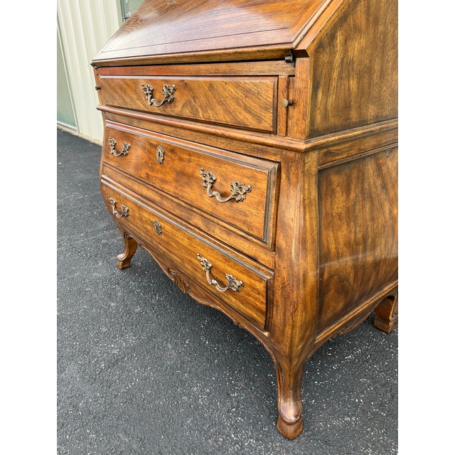 Wood 1980s Drexel Heritage Grand Villa Collection Bombay Secretary Desk With Hutch For Sale - Image 7 of 12