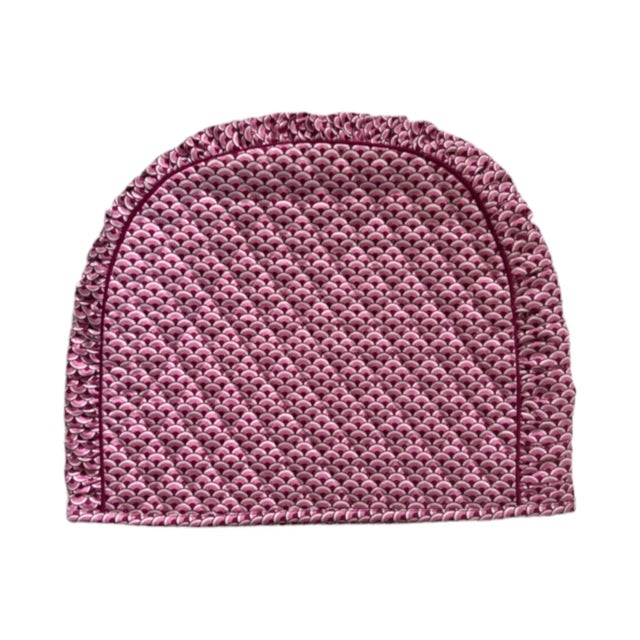 Traditional Vintage Danish Pink Quilted Tea Cozy For Sale - Image 3 of 4