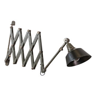 Military Green Midgard Scissor Lamp by Curt Fischer, 1930s For Sale