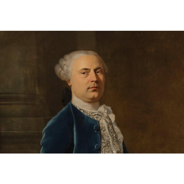 Follower of Jean-Baptiste Van Loo, Portrait of a French Gentleman, 1730, Oil on Canvas For Sale - Image 4 of 15