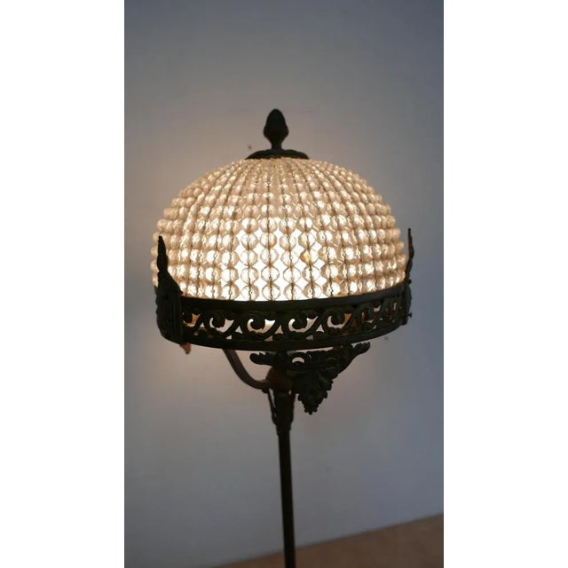 Iron Table Lamp with Crystal Top, Germany, 1930s For Sale - Image 9 of 11