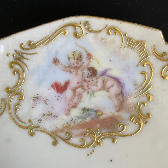 Gold Antique Hors d'Oeuvre Plates With Cherubs and Heavy Gold - Set of 6 For Sale - Image 8 of 12