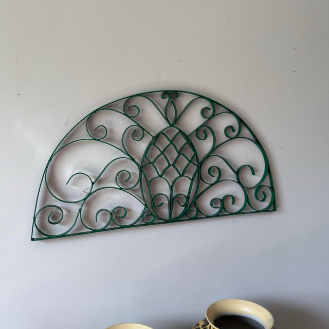 Vintage Iron Pineapple Scroll Wall Grille, Southern Hospitality For Sale In Charleston - Image 6 of 6