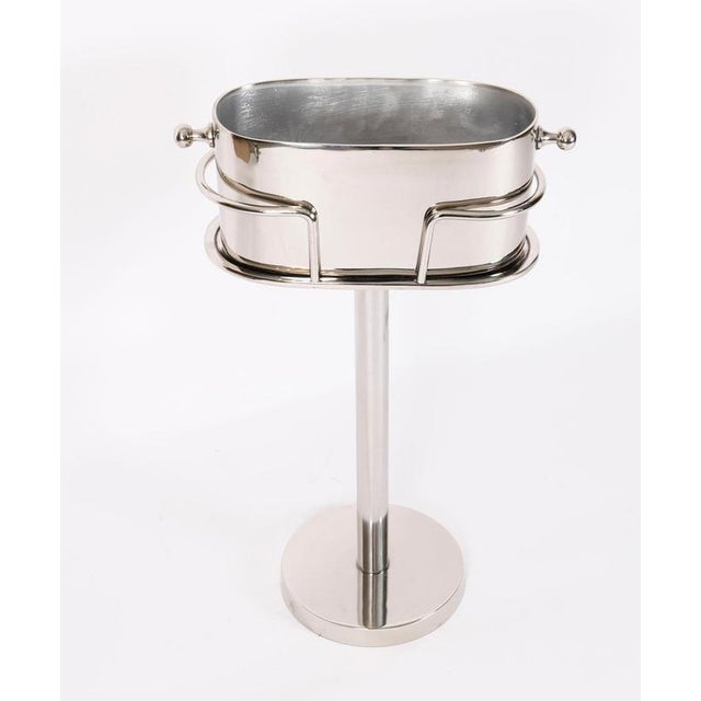 Vintage Silver-Plated Champagne Cooler on Stand, 20th Century For Sale - Image 3 of 14