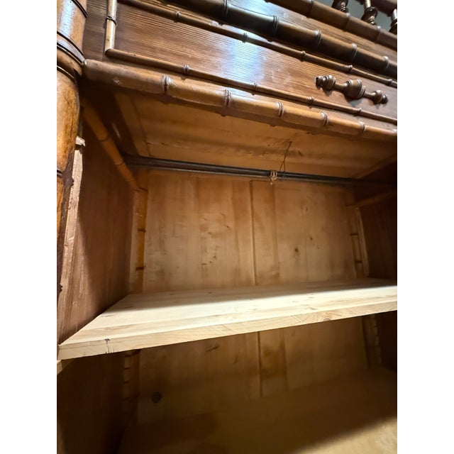 Late 19th Century 19th C Faux Bamboo Mirrored Armoire Wardrobe Cabinet For Sale - Image 5 of 11