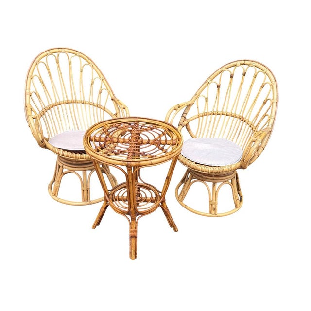 Rattan Egg Chairs, 1960s, France, Set of 2 For Sale - Image 11 of 16