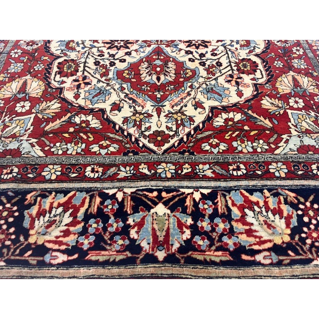 Late 19th Century Antique Persian Mohtasham Kashan Rug 4'5" X 6’9" For Sale - Image 5 of 12