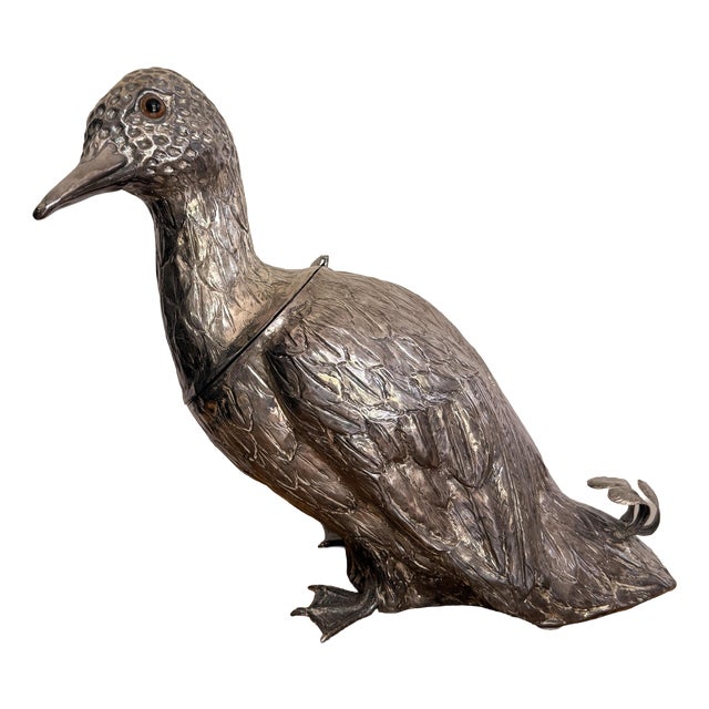 Duck Silver-Plated Wine Cooler from Franco Lapini, Italy, 1960 For Sale