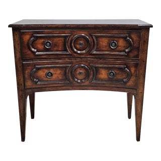 Theodore Alexander Style Walnut Two-Drawer Commode For Sale