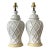 Vintage Glazed Ceramic Trellis Lamps - A Pair For Sale
