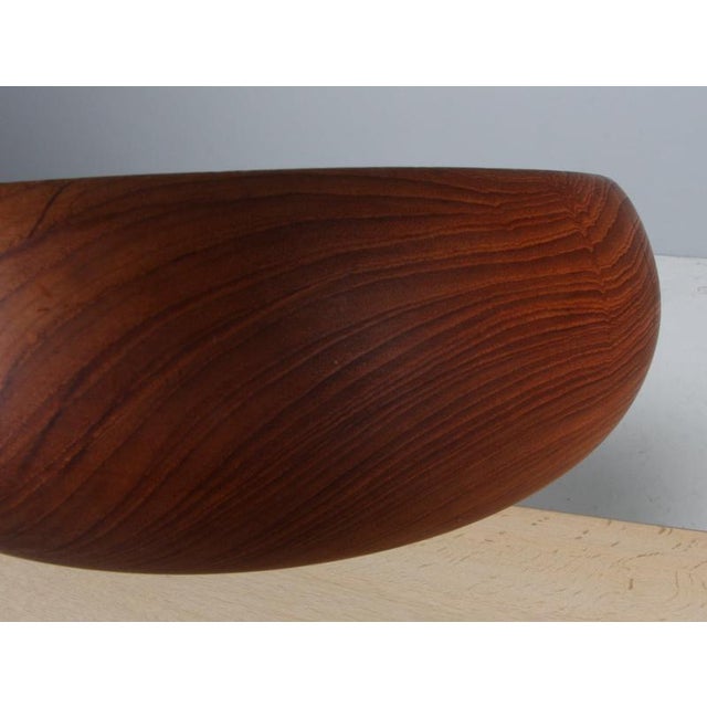 Wood Turned Teak Wood Bowl by Kay Bojesen, Denmark, 1960s For Sale - Image 7 of 8