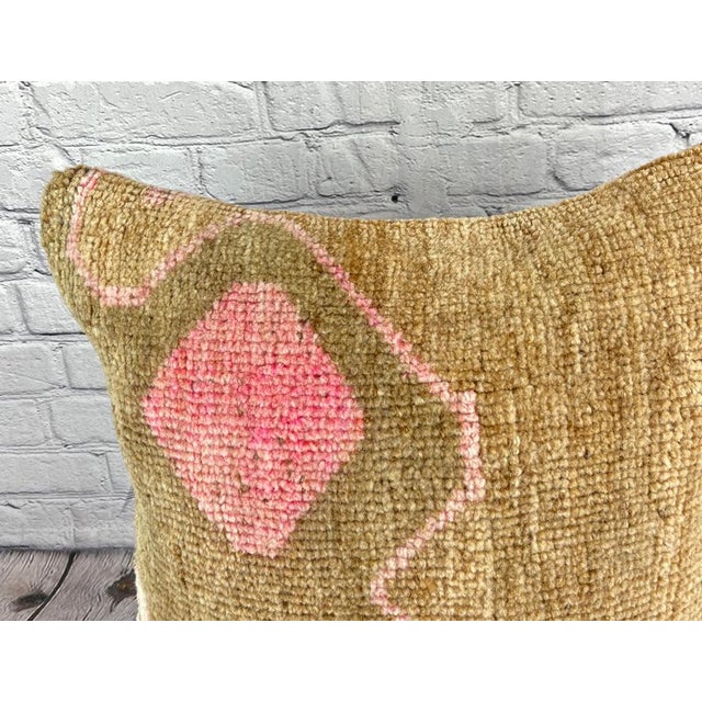 Turkish 20 x 20 Rug Pillow Bosporus Azure Turkish Pillow Cushion Cover For Sale - Image 3 of 4