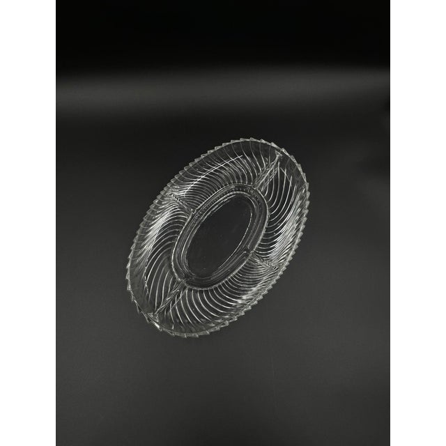 Vintage Glass Divided Platter, 1975 For Sale - Image 3 of 7