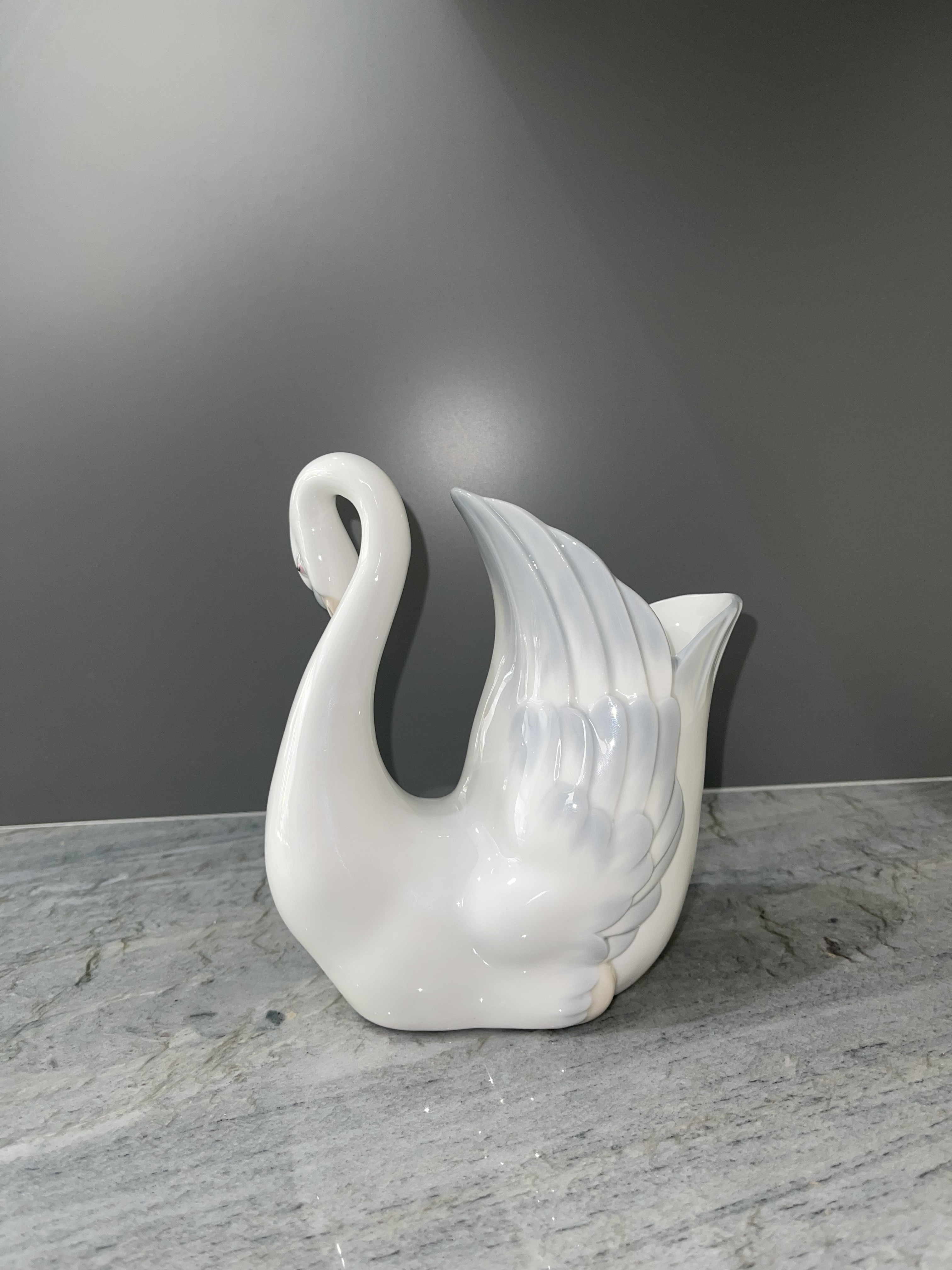 Vintage Nao by Lladro Daisa Porcelain Swan Vase | Chairish