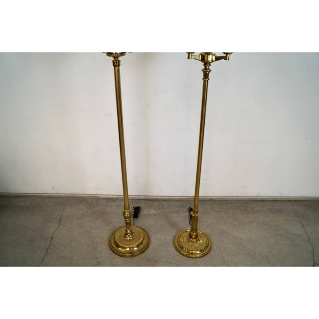 Stiffel 1970’s Hollywood Regency Brass Torch Floor Lamps by Stiffel - A Pair For Sale - Image 4 of 12