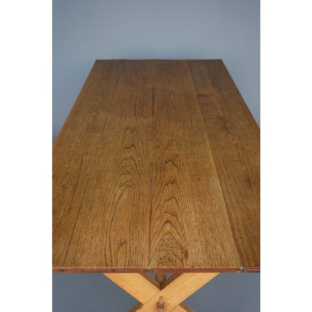 Rustic Farmhouse Dining Table in Cherry and Oak, 1940s For Sale - Image 12 of 17