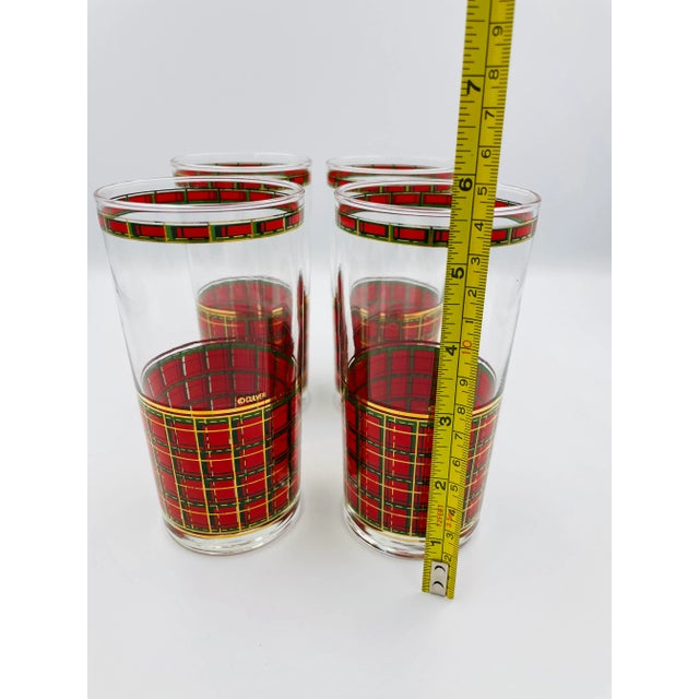 Mid 20th Century Vintage Culver Tartan Tumbler Glasses - Set of 4 For Sale - Image 5 of 7