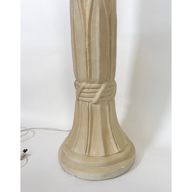 1980s Palm Beach Hollywood Regency Plaster Floor Lamp With Palm Leaf Motif For Sale - Image 10 of 12