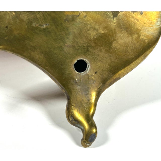 Art Nouveau Jennings Bros. Ormolu Inkwell with Milk Glass Insert For Sale - Image 9 of 10