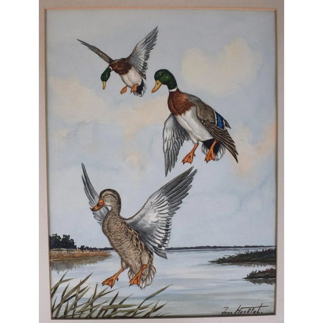 3 Ducks in Flight Watercolour by Jean Herblet Ex- c.z. Guest Collection For Sale - Image 4 of 7