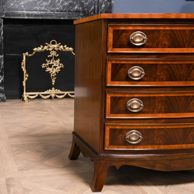 Brown Niagara Furniture Banded Mahogany Bowfront Chest For Sale - Image 8 of 12