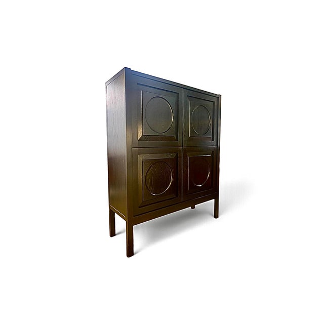 Brutalist De Coene Highboard in Oak, Belgium, 1970s For Sale - Image 3 of 6