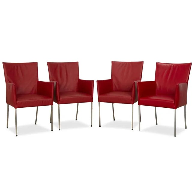 ARC-E Chairs in Red Leather by Bert Plantagie, Set of 4 For Sale - Image 17 of 17