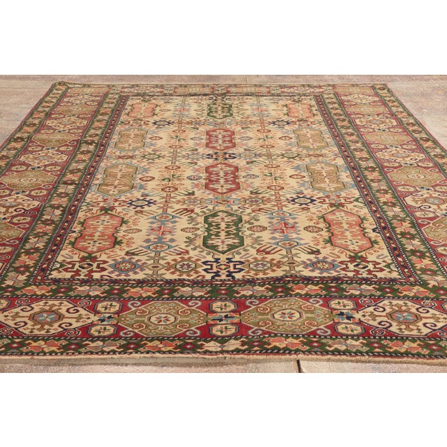 Vintage Turkish Oushak Rug, 05'06 X 06'09 For Sale - Image 9 of 10