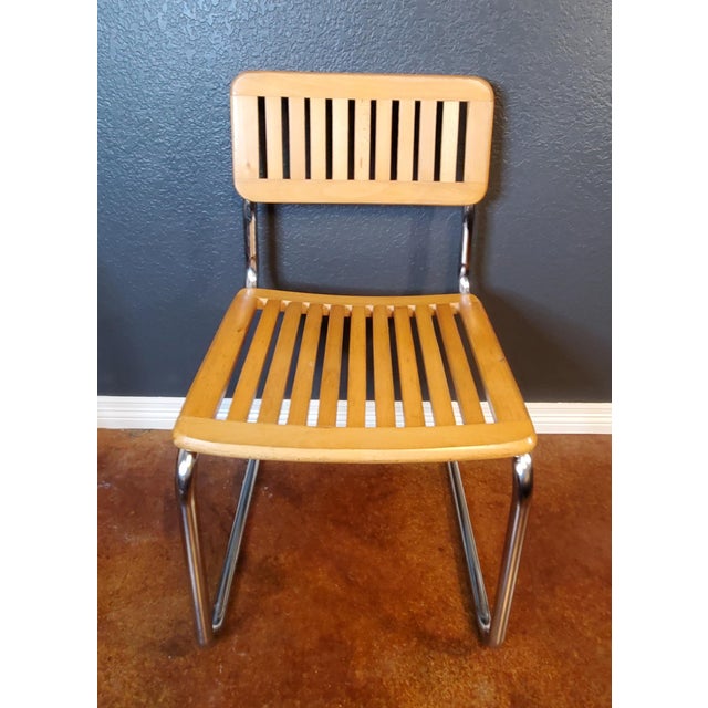 Vintage Slat Wood Cantilever Chair Attributed to Breuer Chairish