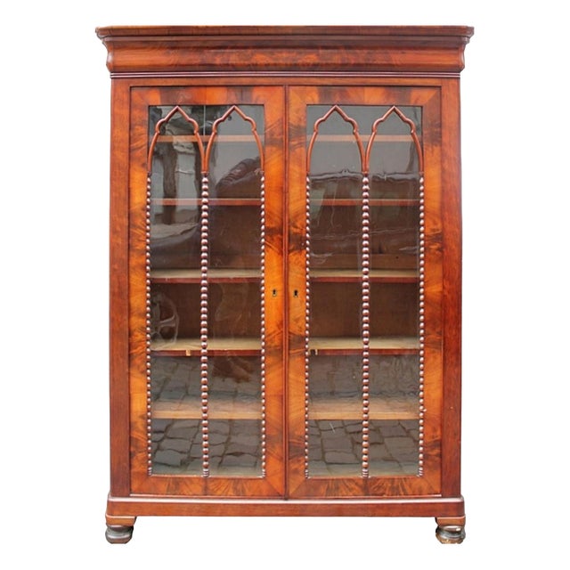 English Louis Philippe Display Bookcase in Mahogany, 19th Century For Sale