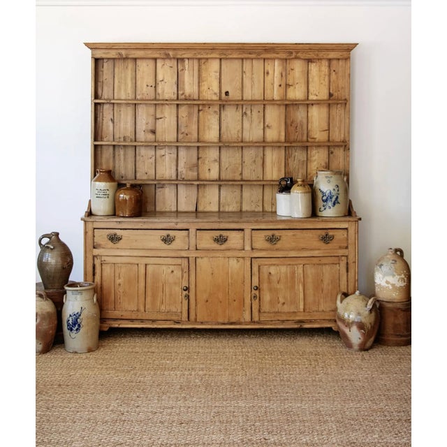 Width: 75.5 inches Height: 88 inches Depth: 18 inches A wonderfully honest example of late Victorian country furniture,...