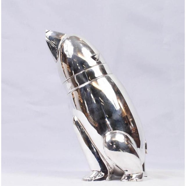Silver Plate Cocktail Shaker in Polar Bear Shape For Sale - Image 4 of 6