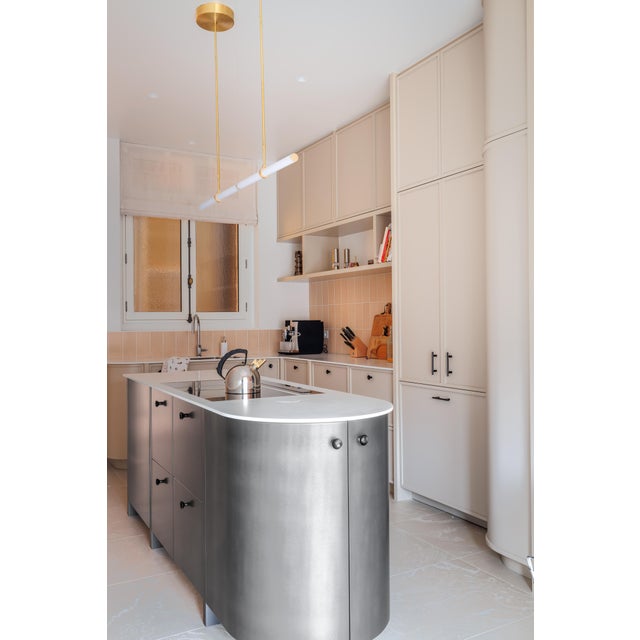 Linear Light LO015 Pendant Light in Satin Brass by Naama Hofman For Sale - Image 11 of 12