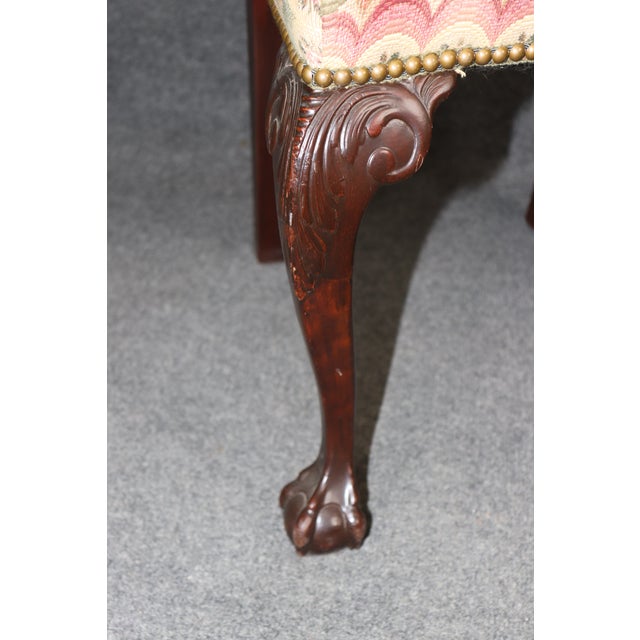 Wood Pair Reticulated Carved Walnut Georgian Style Ball and Claw Foot Side Chairs For Sale - Image 7 of 10