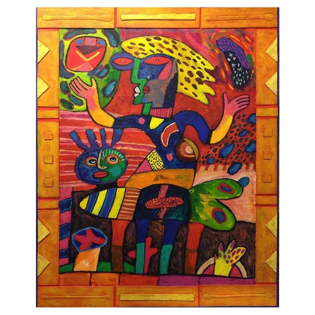 Clemens Briels, Hasta llegar a la ermita, no me digas que me quiere, 2001, Acrylic and Collage on Canvas For Sale