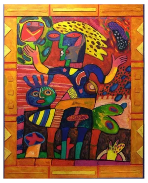 Clemens Briels, Hasta llegar a la ermita, no me digas que me quiere, 2001, Acrylic and Collage on Canvas